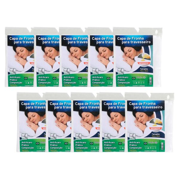 Kit 10 Protetores de Travesseiro 50x70cm Impermeavel Vida Pratika 5053416 Kit 10 Protetores de Travesseiro 50x70cm Impermeavel Vida Pratika 5053416